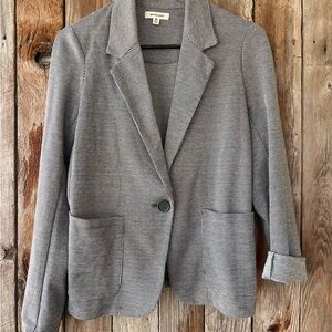 Max Studio Black and White Houndstooth Checkered Blazer Jacket XS